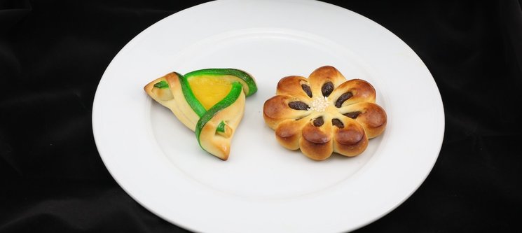 Fleur "banane-choc" et Triangle à la mangue