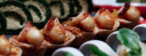 Cheesecake avec saucisses aux crevettes